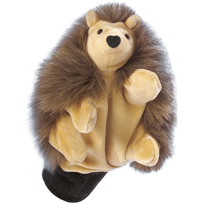 Beleduc handpop egel met bruine vacht en beige buik.