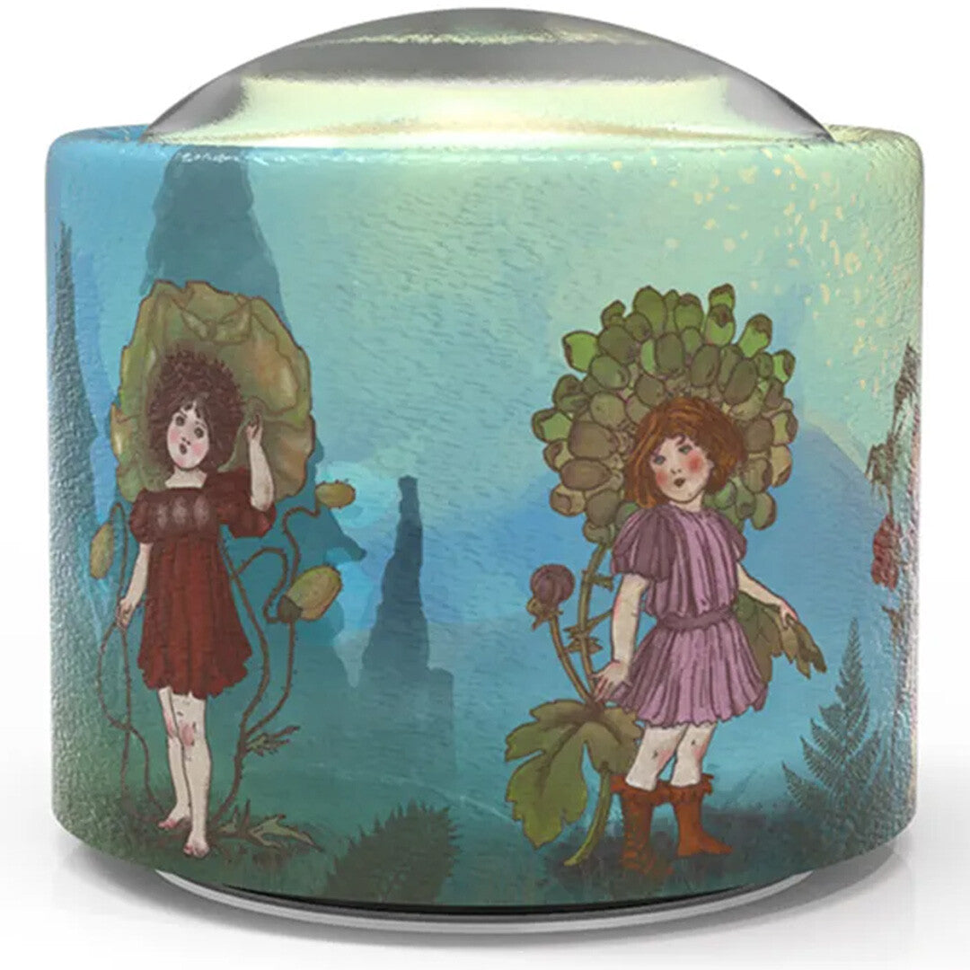 Belle Lurette muziekdoosje met illustraties van twee kinderen met planten en bloemen aan de voorkant.