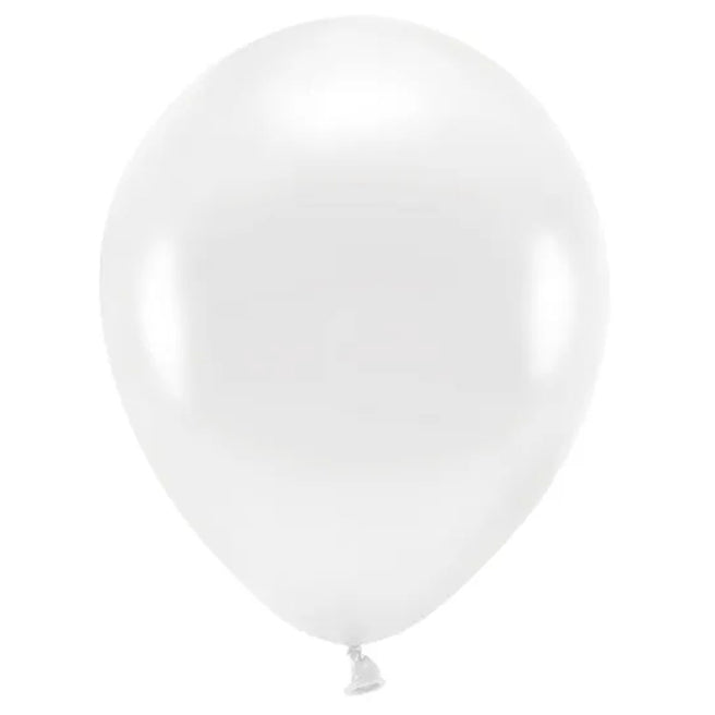 Partydeco witte metallic ballon.