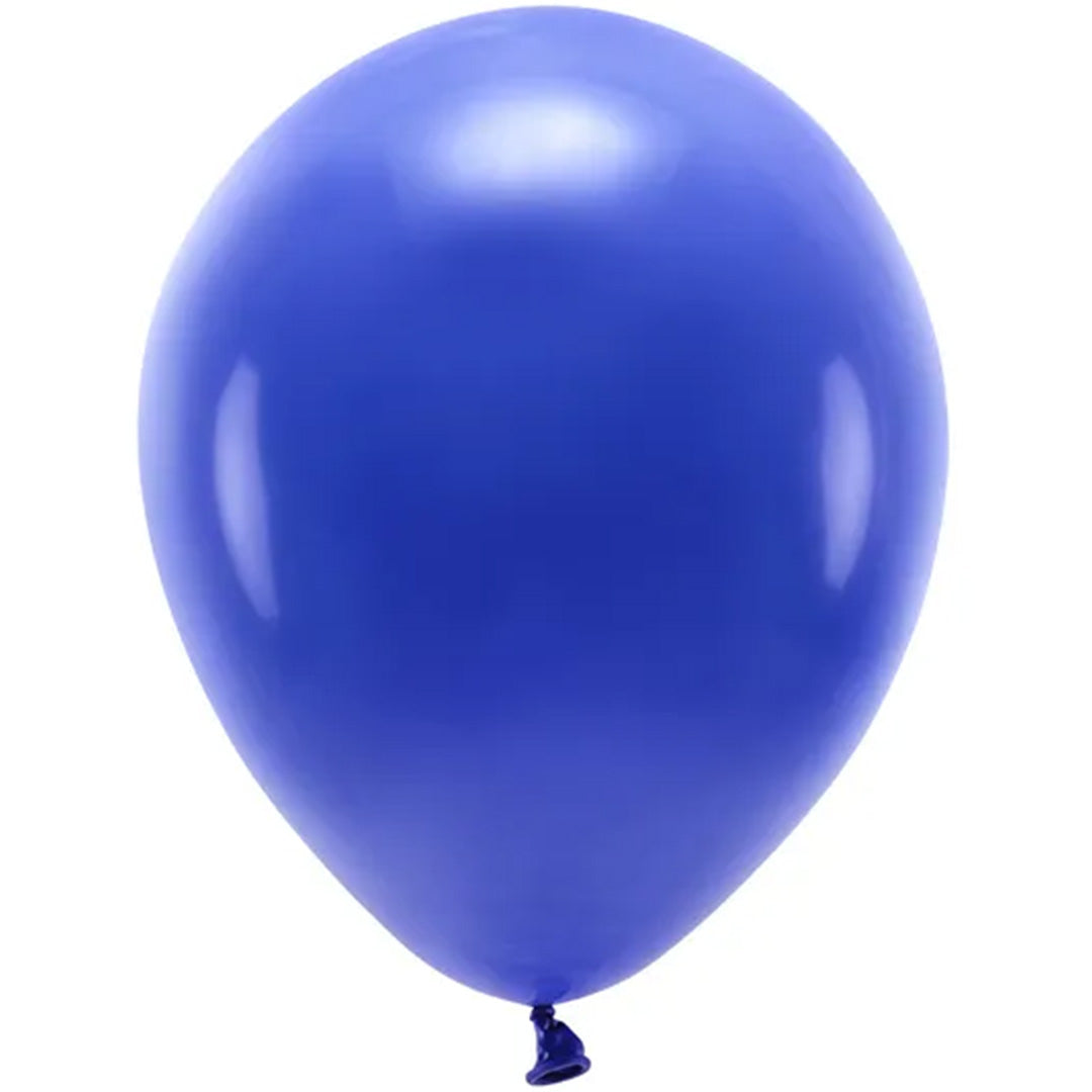 Een opgeblazen partydeco navy blauwe latex ballon.