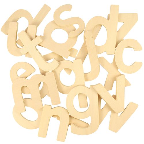 bigjigs educatief speelgoed met losse houten kleine letters.
