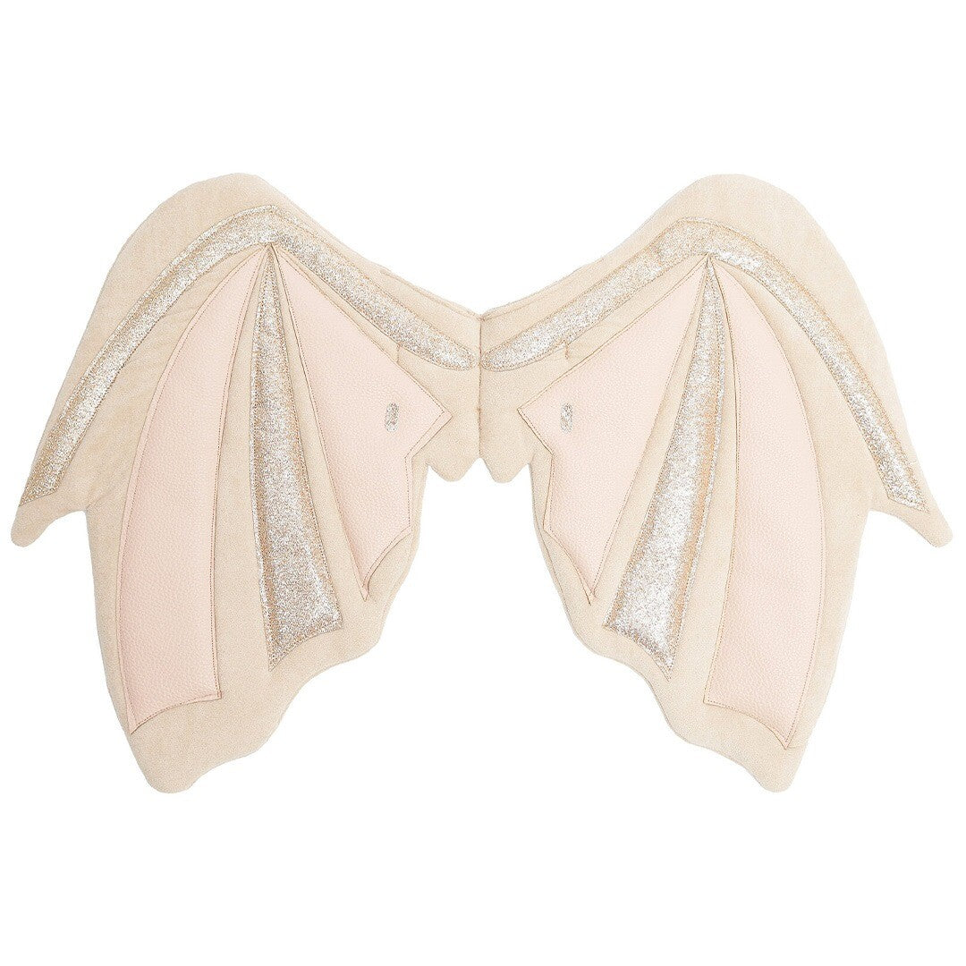 Billy loves Audrey kinder drakenvleugels in beige en lichtroze met glitter.