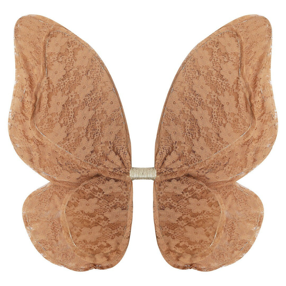 Billy Loves Audrey beige kanten vlindervleugels voor kinderen, liggend op een witte achtergrond.
