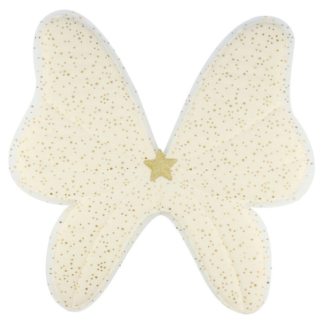 Billy loves Audrey beige vleugels met gouden sterren en een gouden ster in het midden.