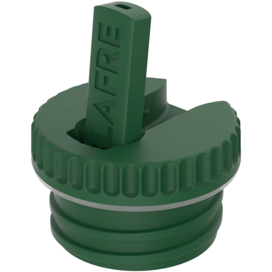 Een groene Blafre dop met drinktuit van plastic.