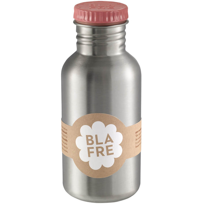 Blafre RVS drinkfles van 500 ml met roze dop en logo op een label.