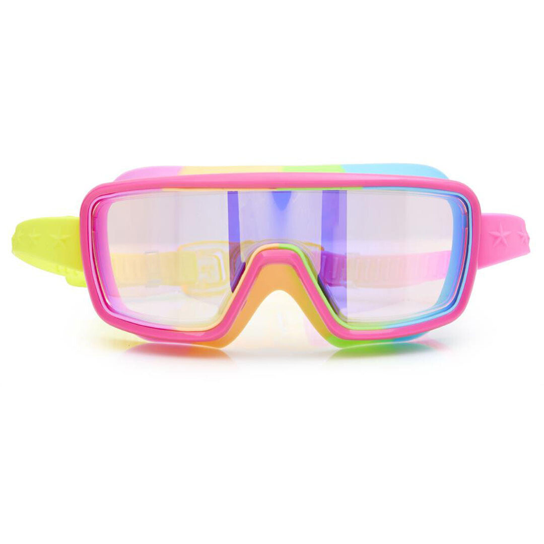 Bling2o duikbril Spectro Strawberry Chromatics in regenboogkleuren, vooraanzicht.