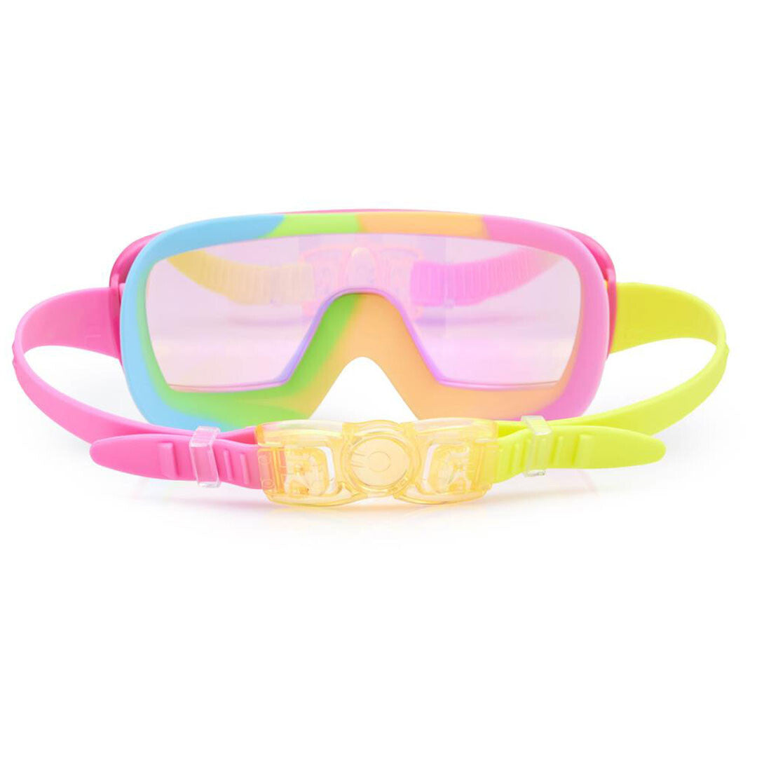Achterkant van de bling2o duikbril Spectro Strawberry Chromatics met verstelbare band.