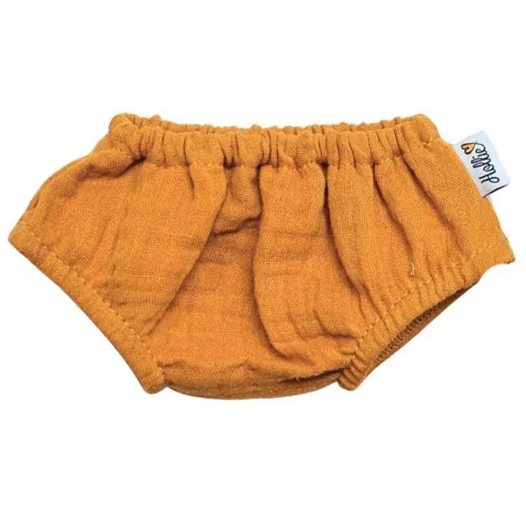 Hollie oranje katoenen luierbroek voor poppen van 34 cm.