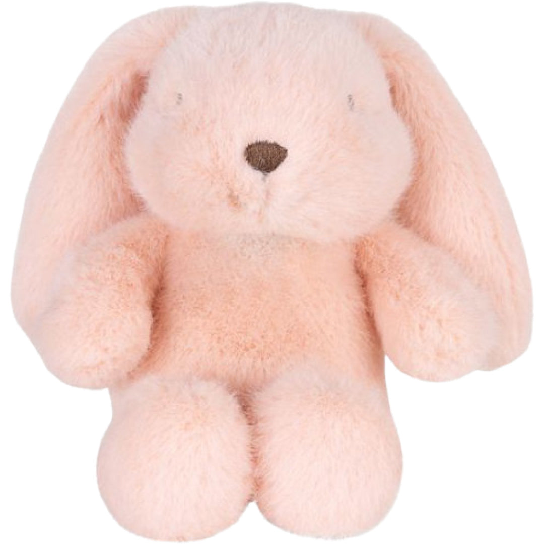 Bon Ton Toys roze pluchen knuffelkonijn, recht van voren gefotografeerd.