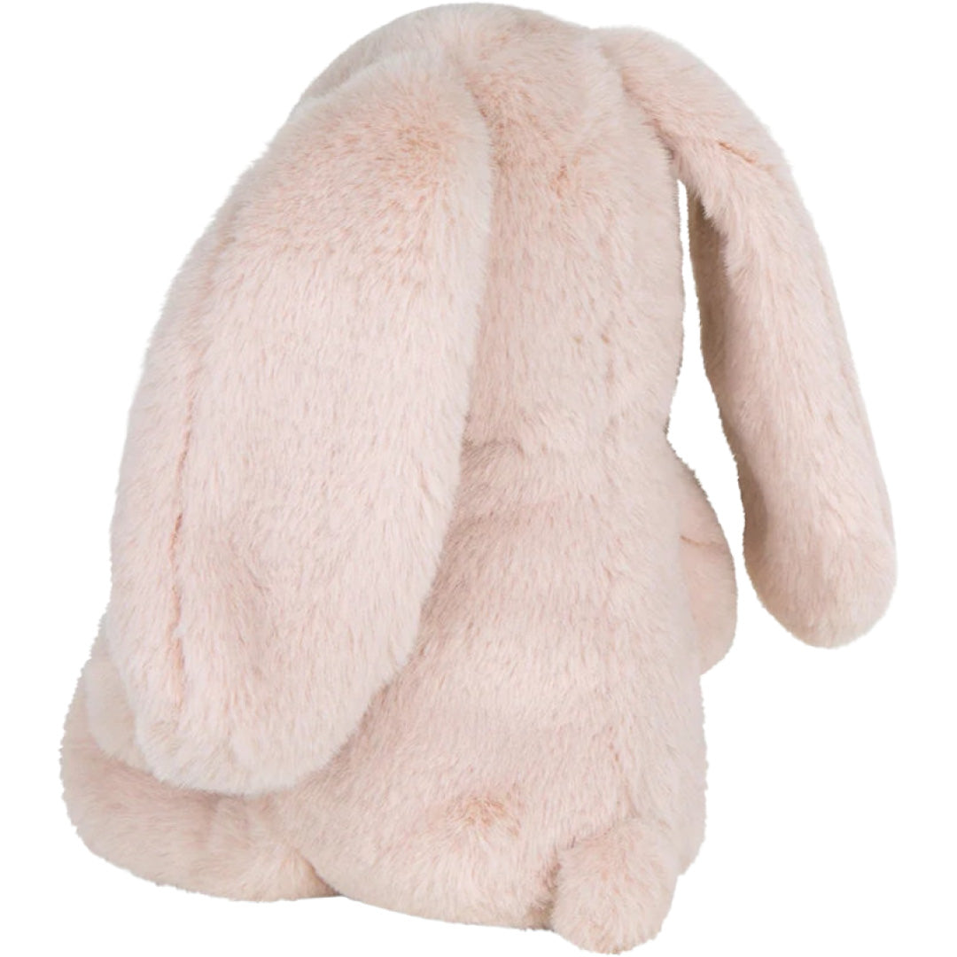 Bon Ton Toys pluchen knuffelkonijn in lichtroze, zittend en van de achterkant gezien.