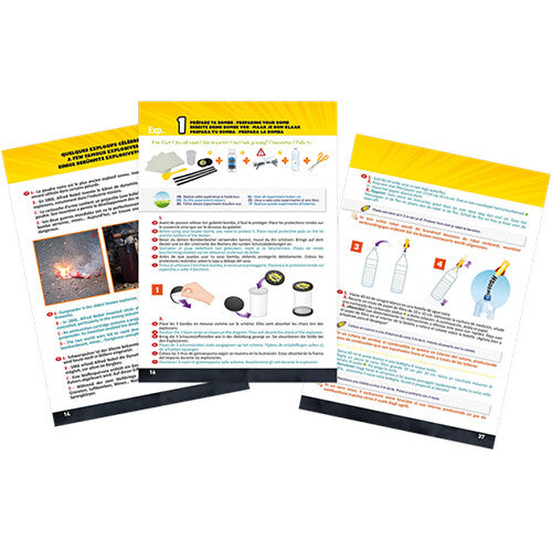 Open instructiepagina's van de wetenschapsset met stappenplannen voor experimenten.