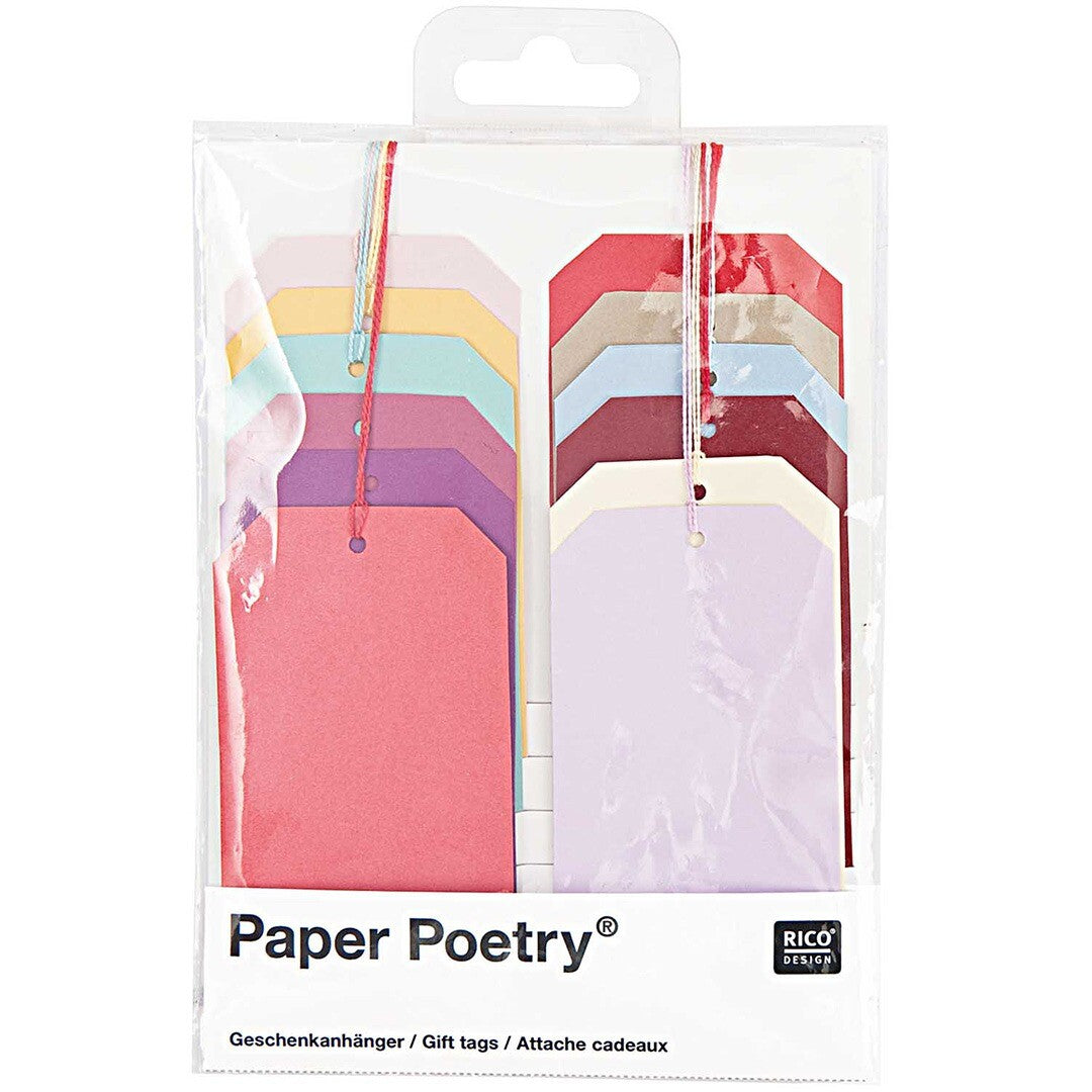 Verpakking van Rico Design gekleurde cadeaulabels.