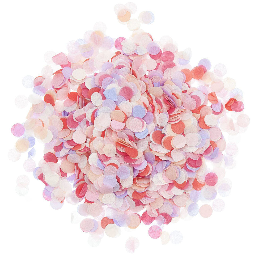 Rico Design confetti in roze, rode en paarse pasteltinten.