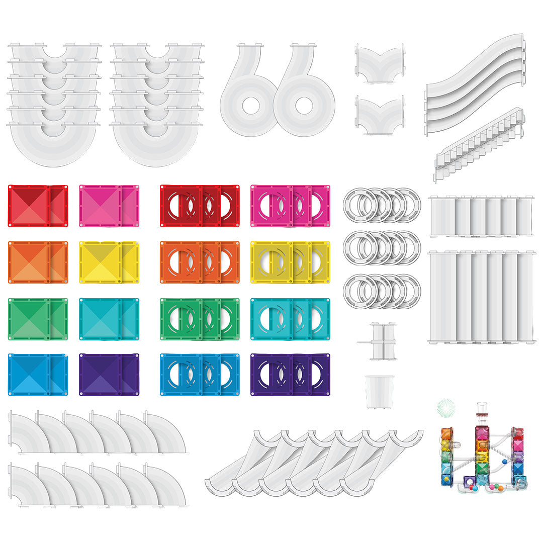 connetix magnetische tegels knikkerbaan - bright - 114st | CT-B-00114-BR | 4