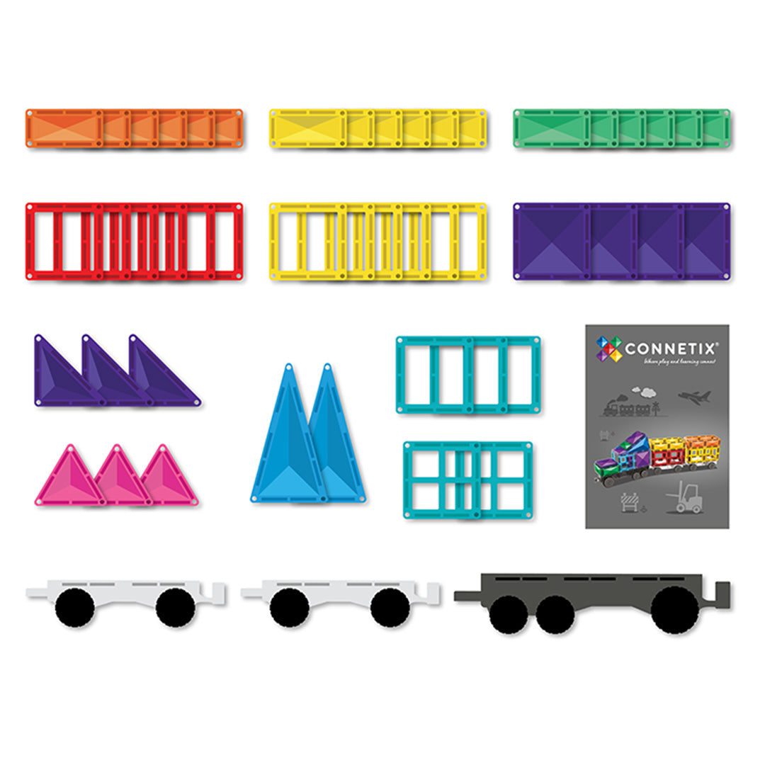 connetix magnetische tegels transport - bright - 50st | CT-B2-00050-TR | 4