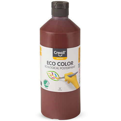 Een donkerbruine knijpfles Creall Eco Color plakkaatverf.