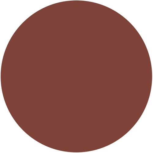 Een ronde donkerbruine kleurstaal.
