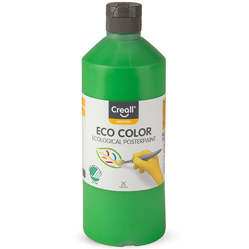 Creall Eco Color middengroene plakkaatverf in een knijpfles van 500ml.