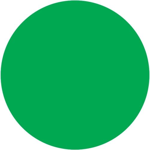 Een effen middengroene cirkel, de kleur van de plakkaatverf.
