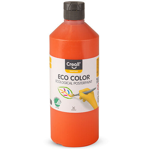 Creall Eco Color oranje plakkaatverf in een knijpfles van 500ml.