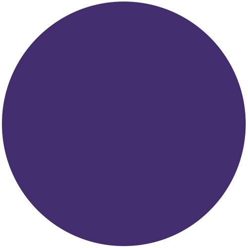 Een effen paarse cirkel die de kleur van de verf toont.