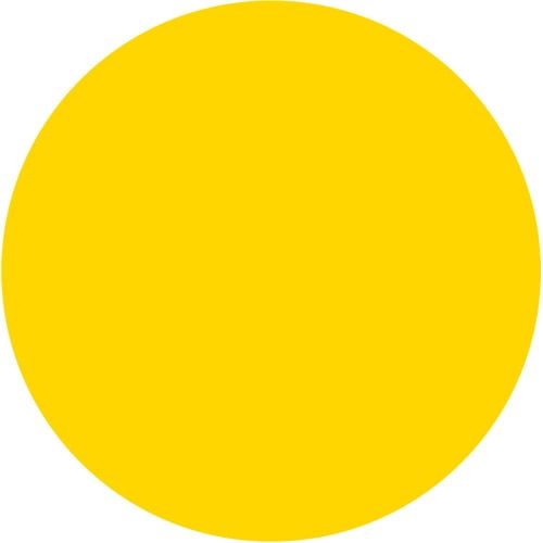 Een effen gele cirkel.
