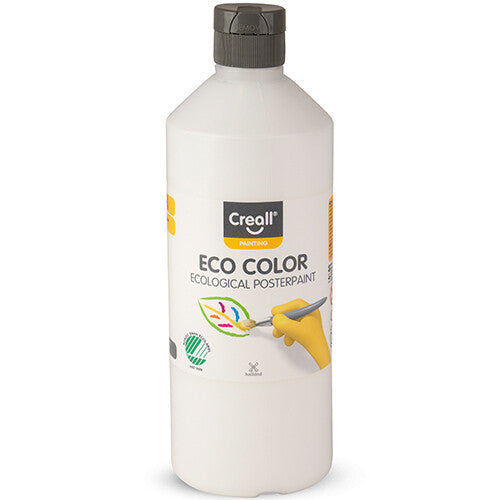 Creall Eco Color witte plakkaatverf in een knijpfles.