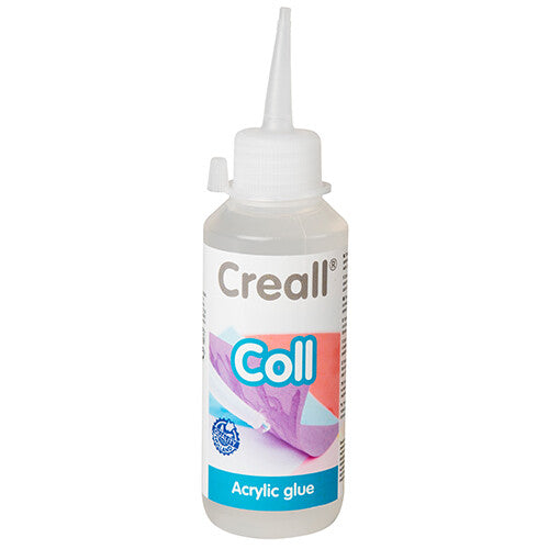 Fles Creall Coll acryl hobby lijm met witte dop en label.