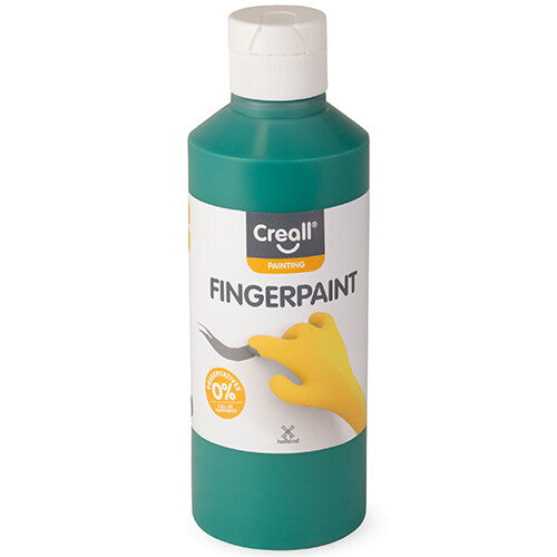 Creall groene vingerverf in een fles van 250 ml.