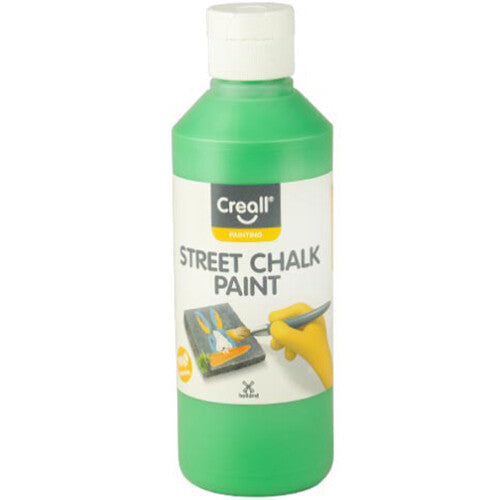 Creall groene stoepkrijtverf in een fles.