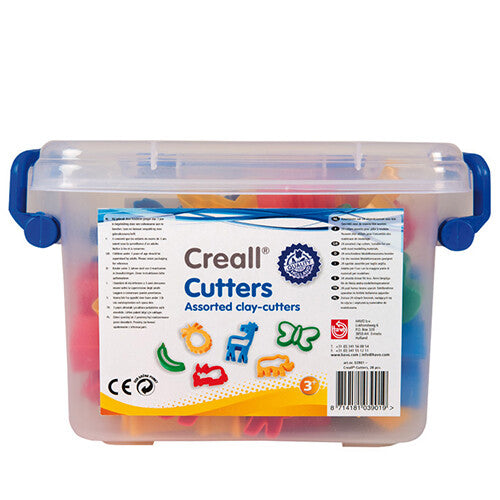 Verpakking van Creall plastic klei uitsteekvormen in een transparante doos.