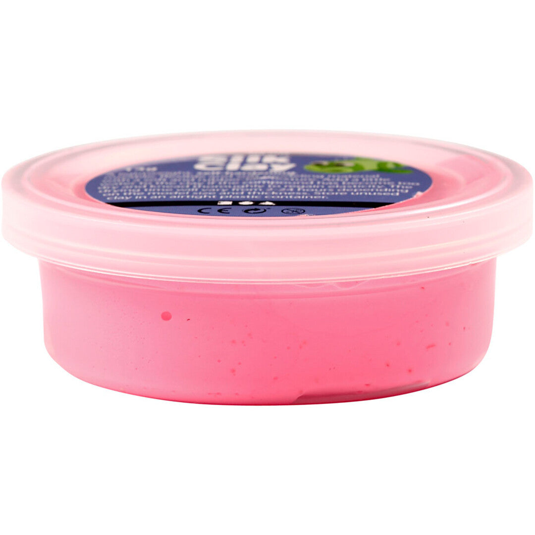 Een potje roze Creativ Company Silk Clay zelfhardende klei.