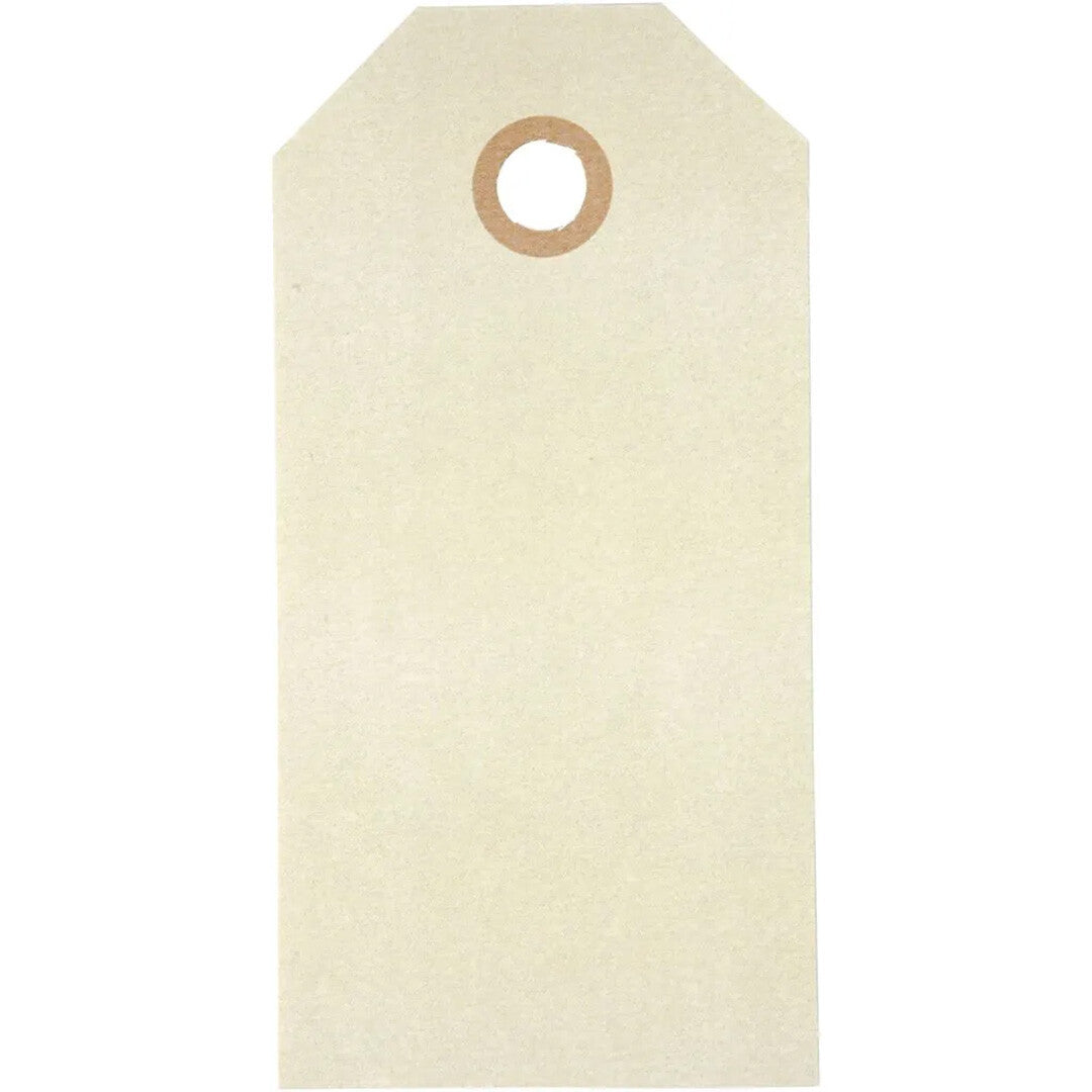 Creativ company groot crèmekleurig cadeaulabel van papier met verstevigd oog.