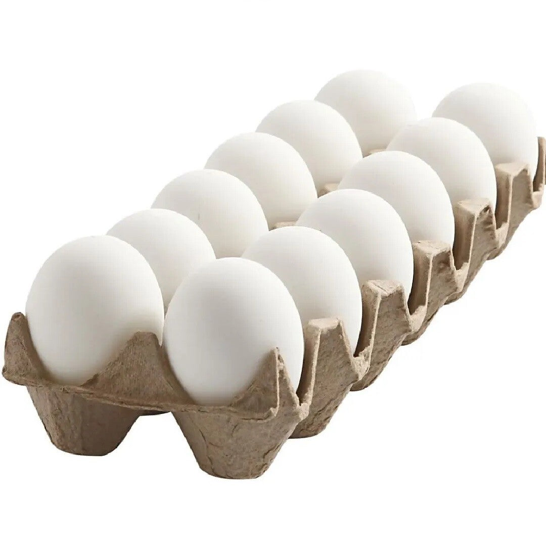 creativ company kartonnen doos met 12 witte paaseieren.