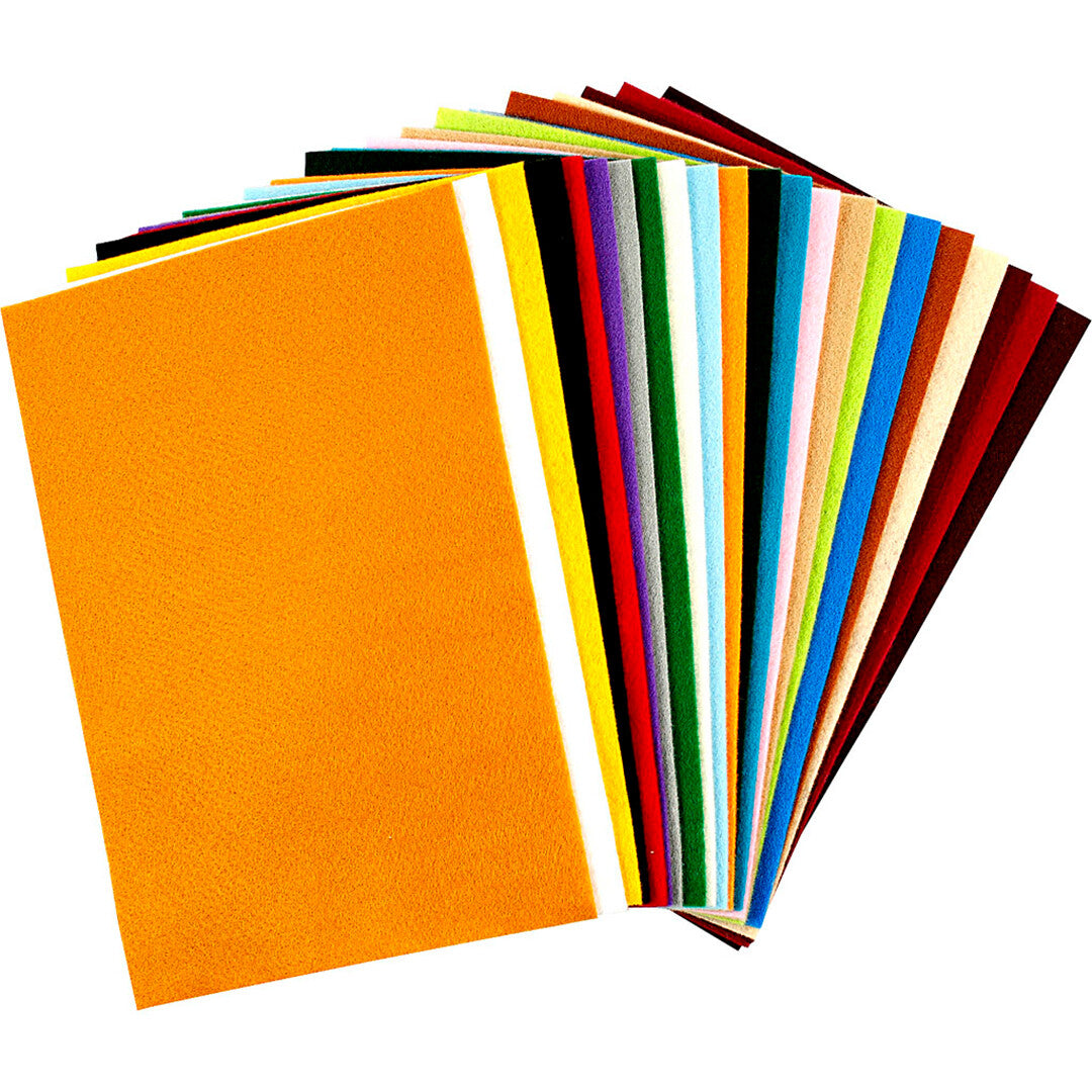 Creativ Company hobbyvilt in verschillende kleuren, uitgespreid als een waaier.