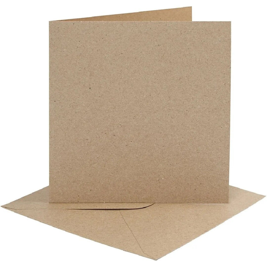 Creativ company naturel bruine vierkante kaart met bijpassende envelop.
