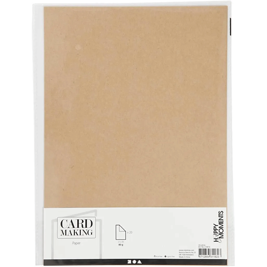 De verpakking van creativ company knutselpapier A4 in naturelkleur.