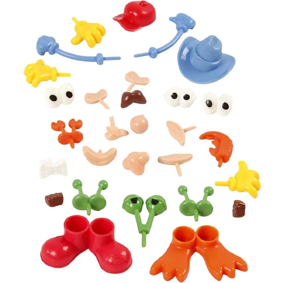 Creativ Company veelkleurige kleistekers met diverse lichaamsdelen en accessoires voor kleifiguren.