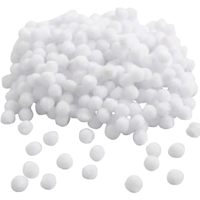 Creativ Company witte pompoms, een grote stapel kleine balletjes.