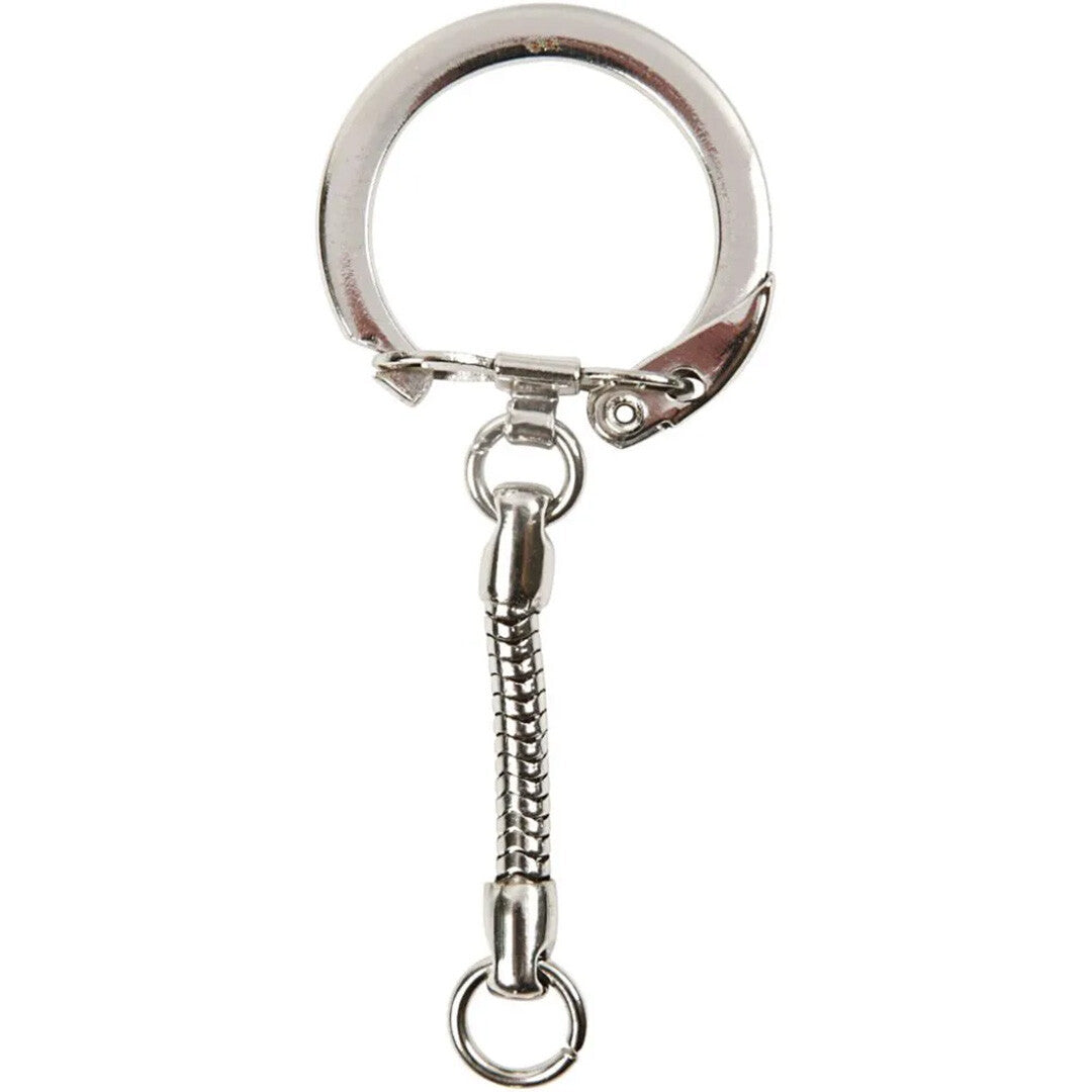 creativ company zilveren metalen sleutelhanger met spiraalveer en ring.