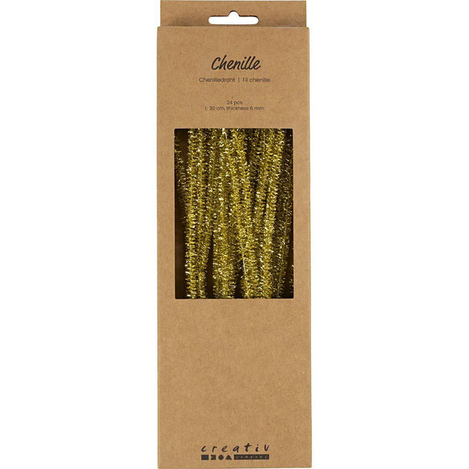 creativ company verpakking met gouden glitter chenilledraad pijpenragers.
