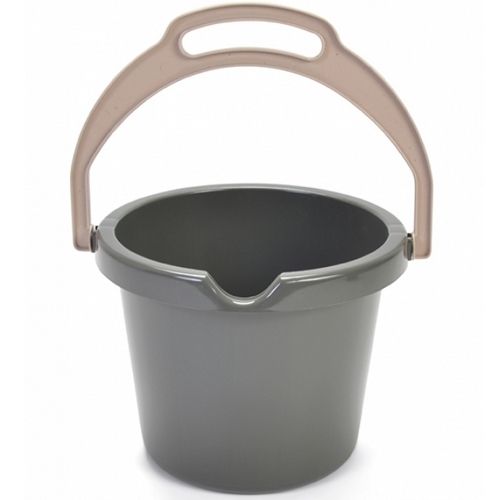 dantoy grijze plastic strandemmer met lichtgrijze handgreep.