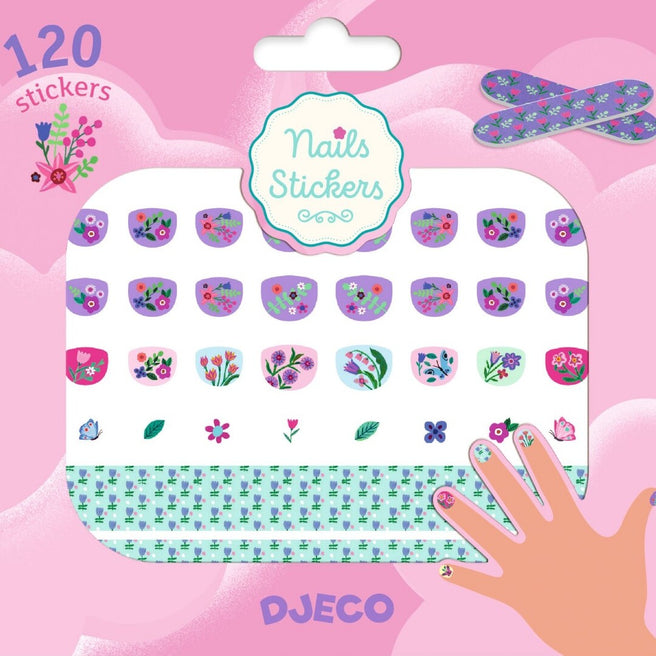 Djeco nagelstickers 'Petite Fleur' verpakking met bloemmotieven.