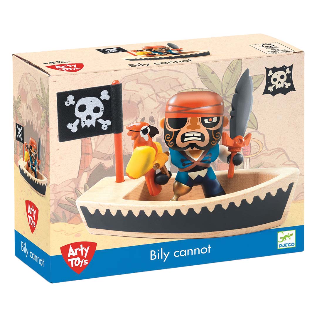 De verpakking van de Djeco Arty Toys piraten speelset.
