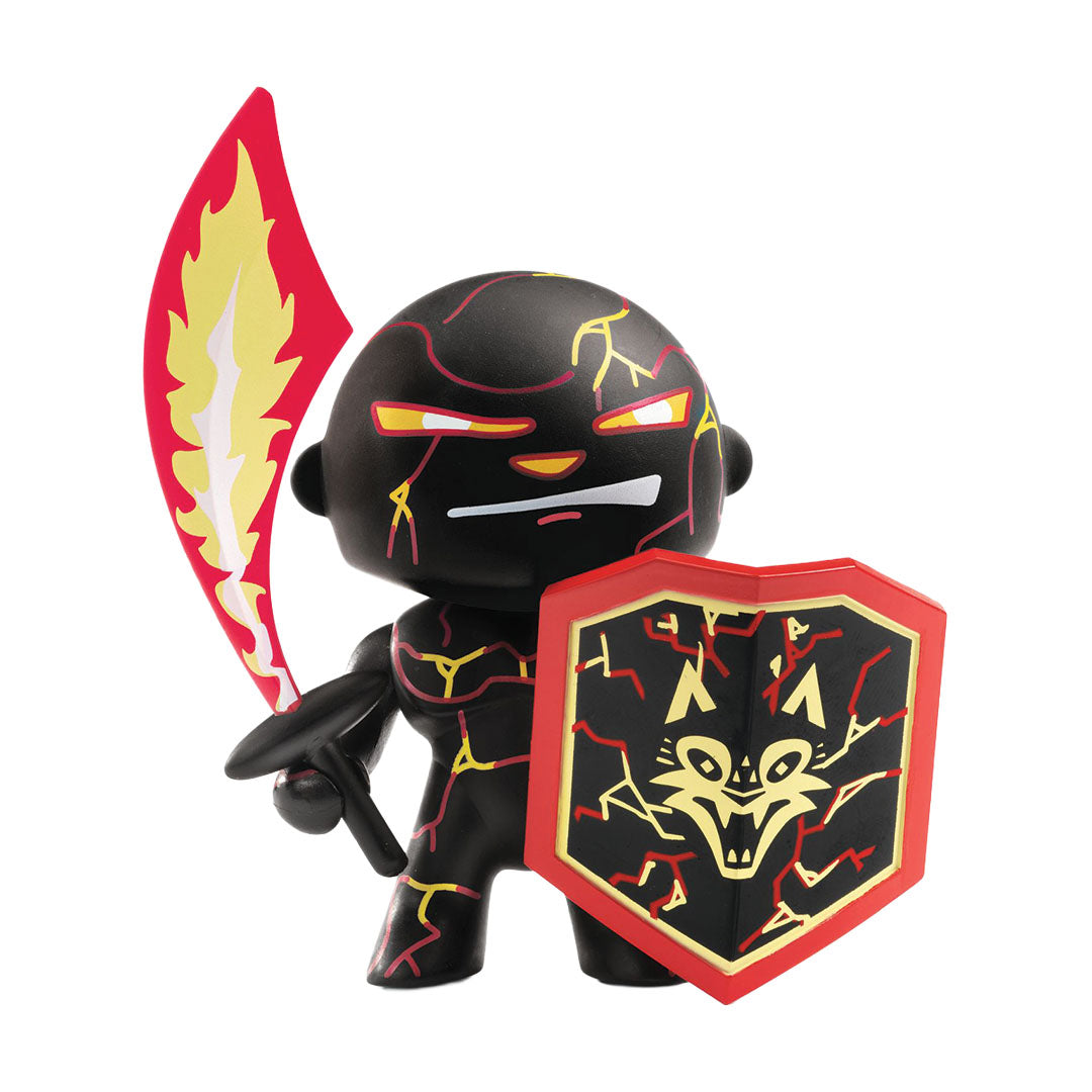 Djeco Arty Toys Volcano actiefiguur met zwaard en schild.