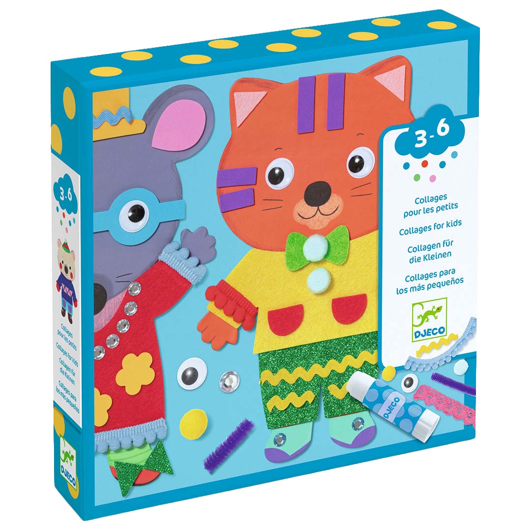 Djeco knutseldoos Little Sweethearts verpakking met een versierde kat en muis.