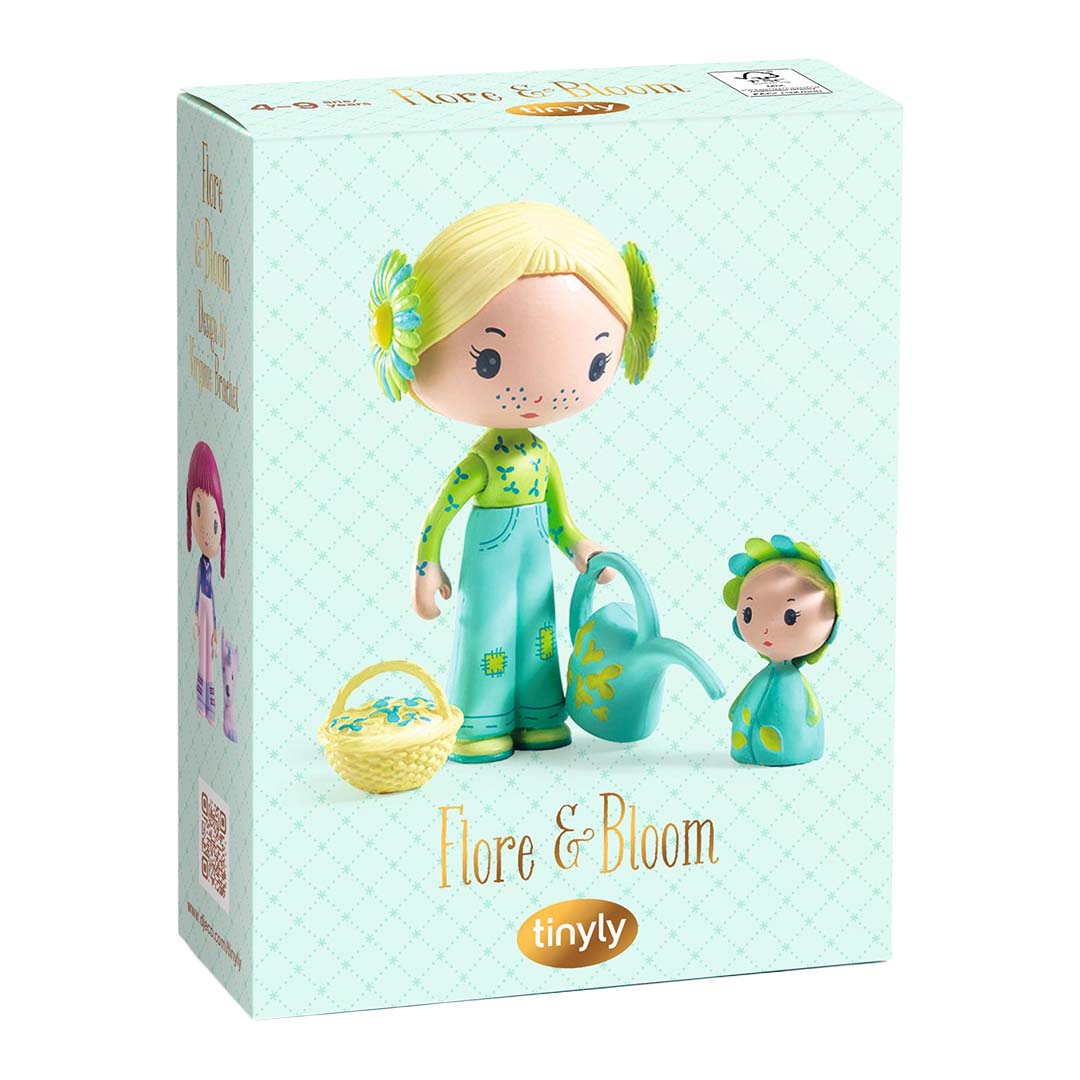 De verpakking van de Djeco Tinyly speelfiguurset Flore & Bloom.