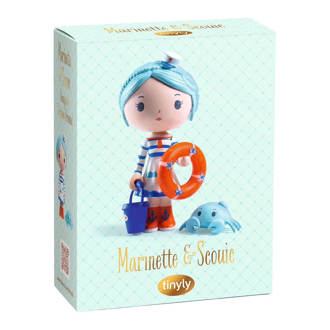 De verpakking van de Djeco Tinyly speelfiguur Marinette & Scouic.