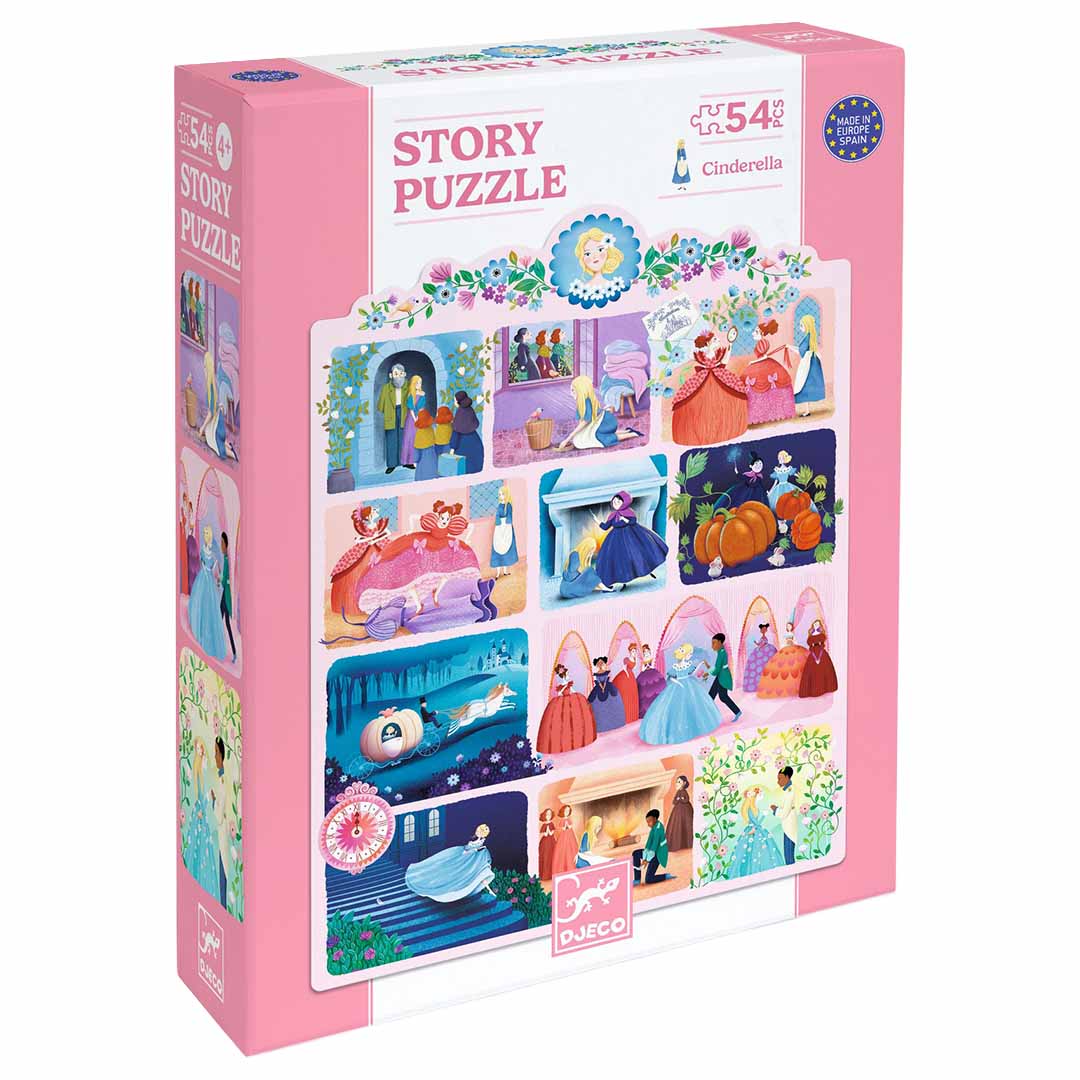 Djeco verpakking van de Assepoester story puzzel met 54 stukjes.